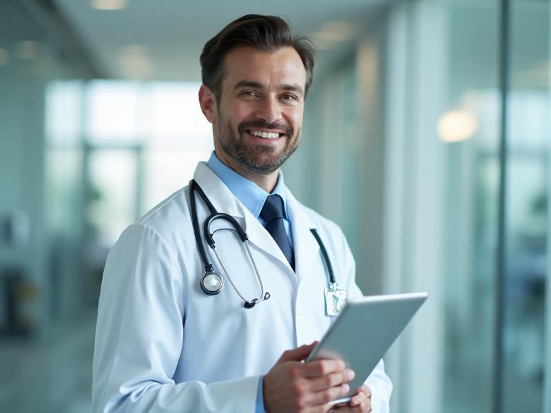 Doctor using AI technology